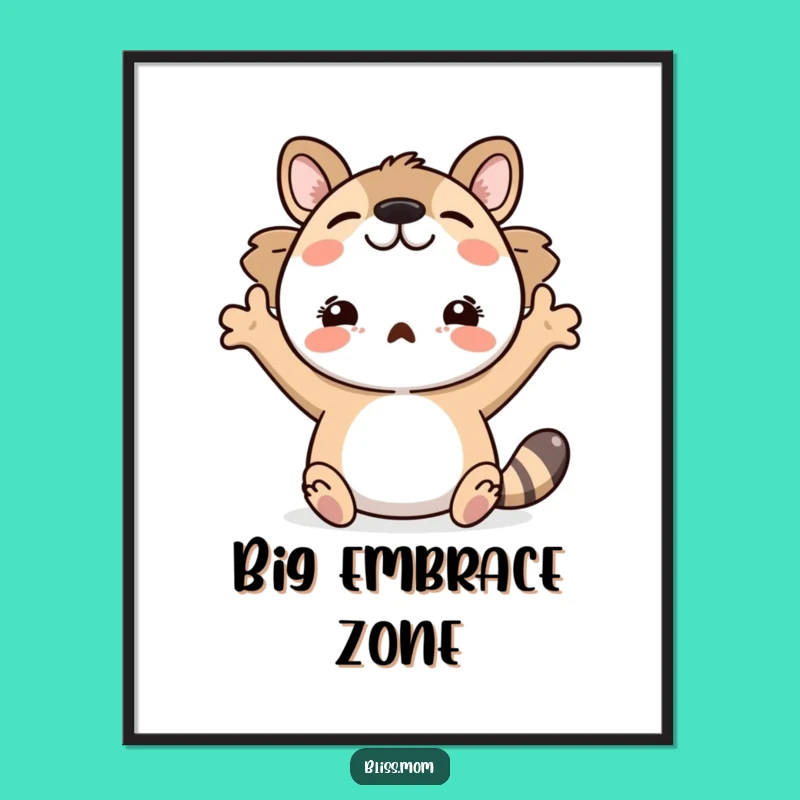 Funny Open Arms Animal Poster: Embrace Your Space with Joy