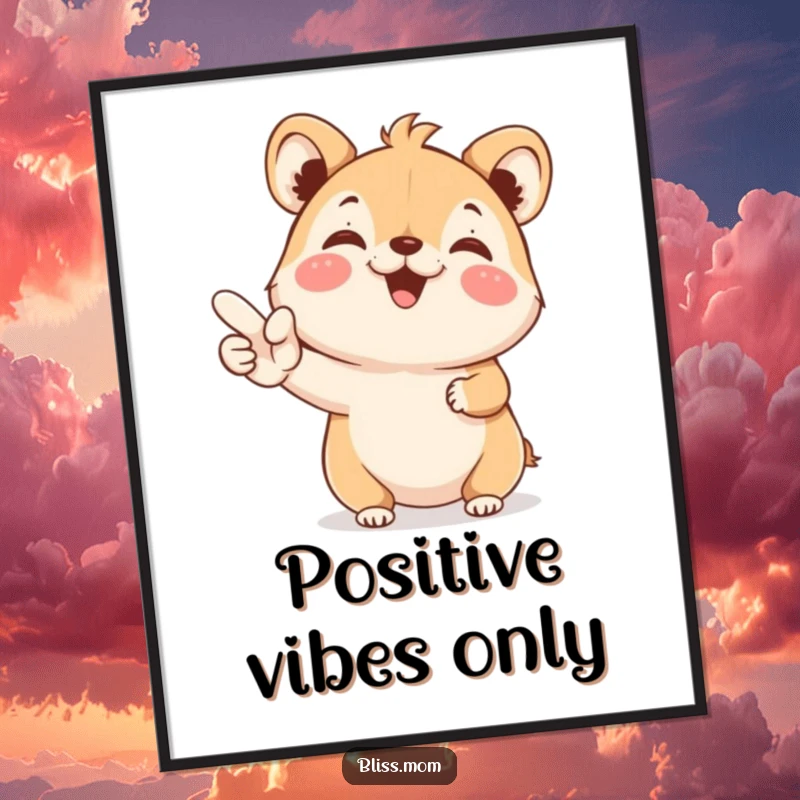 Funny Poster: A small animal beams with joy while holding a YES sign, bringing enthusiastic and positive vibes to decor.