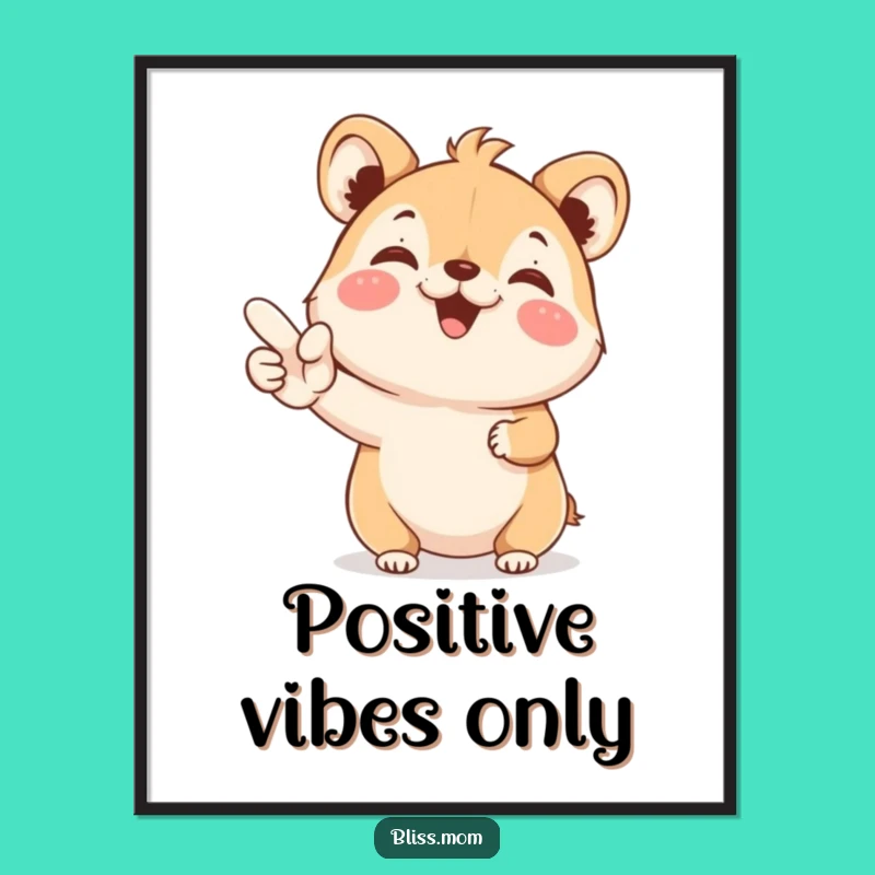 Funny Wall Art Poster: YES Animal Joy, Enthusiastic Decor Piece
