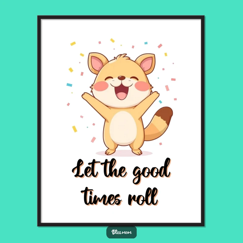 Funny Confetti Animal Poster: Bring Hilarious Celebration Vibes Home