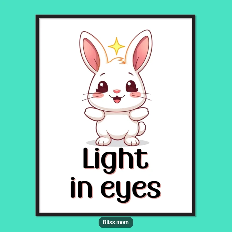 Funny Rabbit Light Sparkle Poster - Cheerful Bunny Wall Art