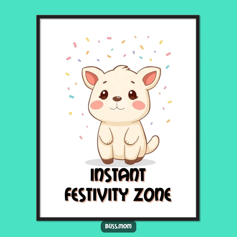 Vibrant Funny Animal Confetti Poster, Bringing Joyful Celebration to Your Walls