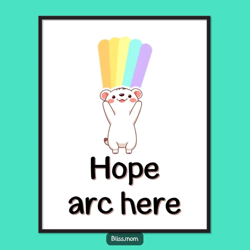 Vibrant Funny Animal Rainbow Poster, Inspiring Hope for Your Walls