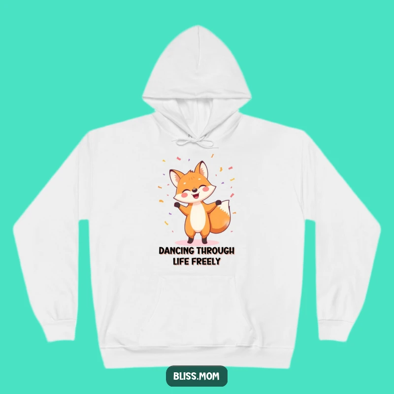 Cozy Funny Fox Dancing Hoodie: Warm & Cheerful Confetti Party Wear