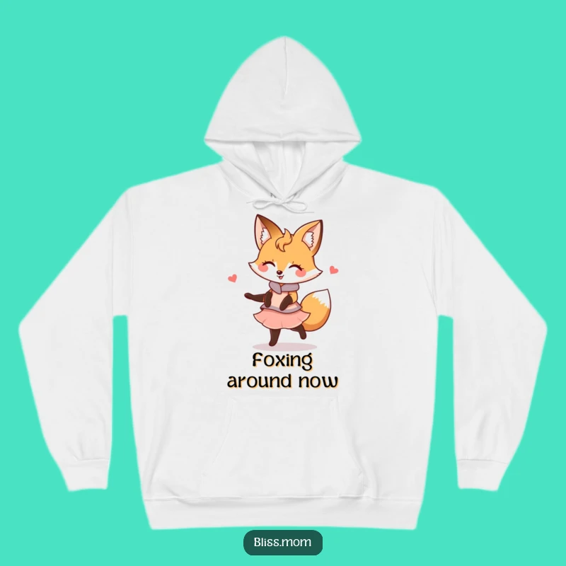 Cozy Funny Kawaii Fox Mom Hoodie: Graceful Twirl Comfort, Ultimate Funny Gift