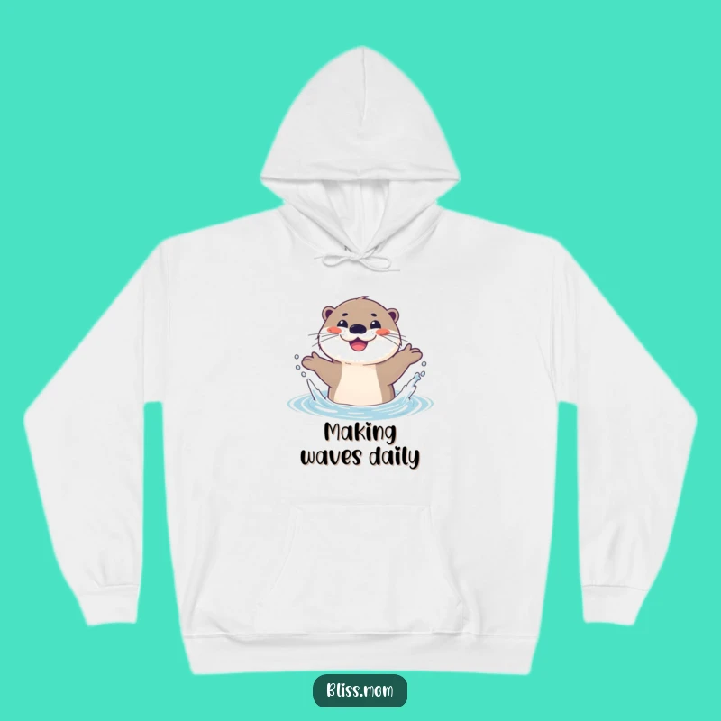 Cozy Funny Otter Splash Hoodie: Warm Water Play Fun