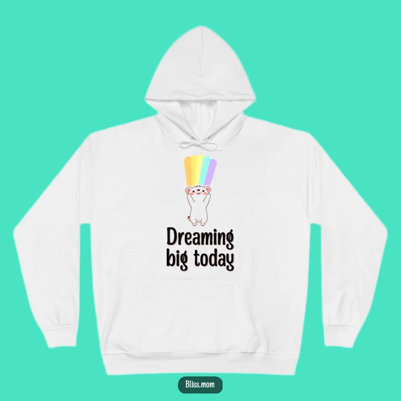 Cozy Funny Hopeful Animal Rainbow Hoodie, Embrace Your Inner Dreamer