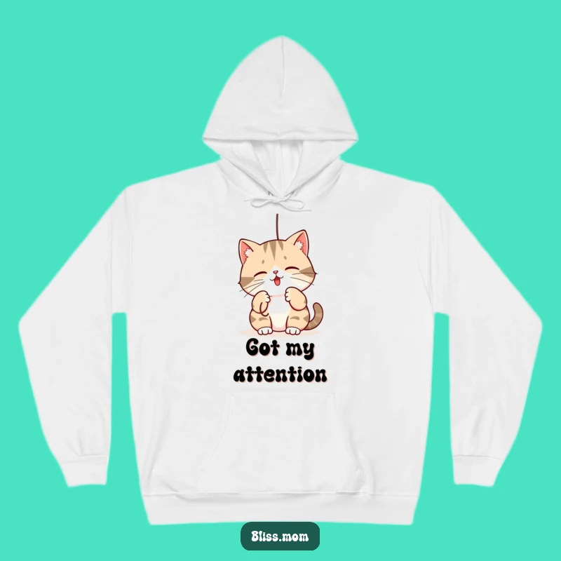 Funny Mama Cat Hoodie: Kawaii Playful String Batting - Cozy Cat Lover Gift