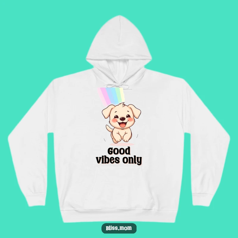 Funny Puppy Rainbow Chase Hoodie: Stay Cozy & Cheerful!