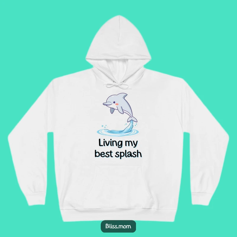 Funny Dolphin Hoodie: Gleeful Kawaii Leaping Marine Mammal, Cozy & Hilarious Ocean Gift