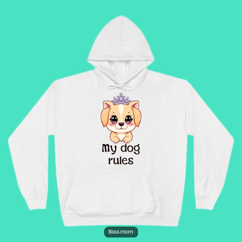 Cozy Funny Kawaii Dog Mom Hoodie: Sparkling Royal Pup Parent, Ultimate Funny Gift