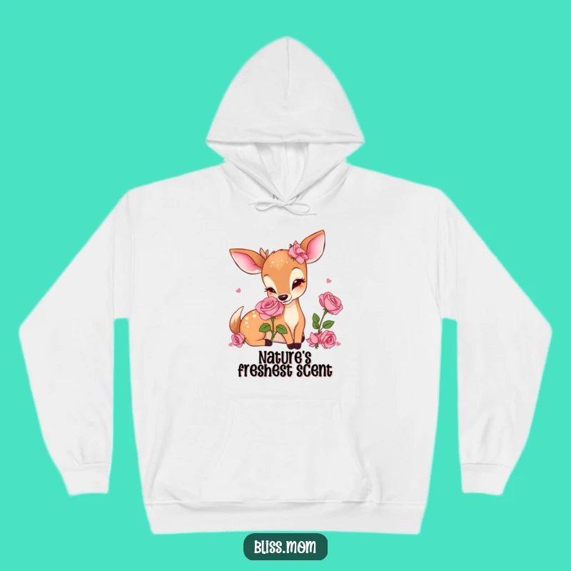 Funny Kawaii Deer Mom Hoodie: Cozy Rose Smelling, Perfect Warm Gift for Moms