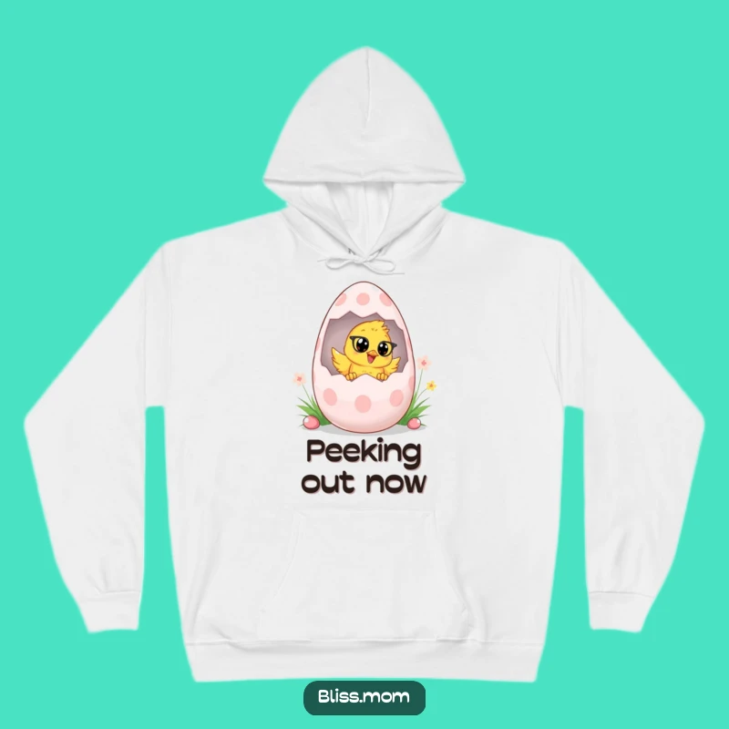 Cozy Funny Chick Mom Hoodie - Easter Snuggles & Peek-a-Boo Fun