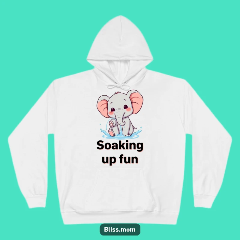 Cozy Funny Kawaii Elephant Water Spray Hoodie: Warm Pachyderm Comfort Gift