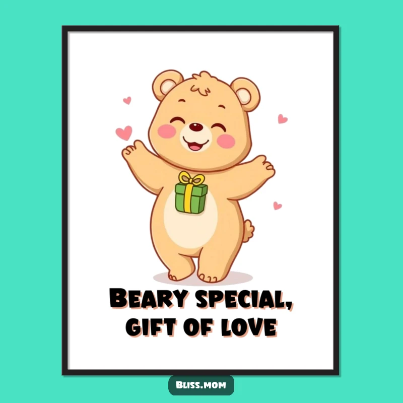 Free Printable Wall Art: Funny Bear Mom Dance Art, Downloadable Decor Gift