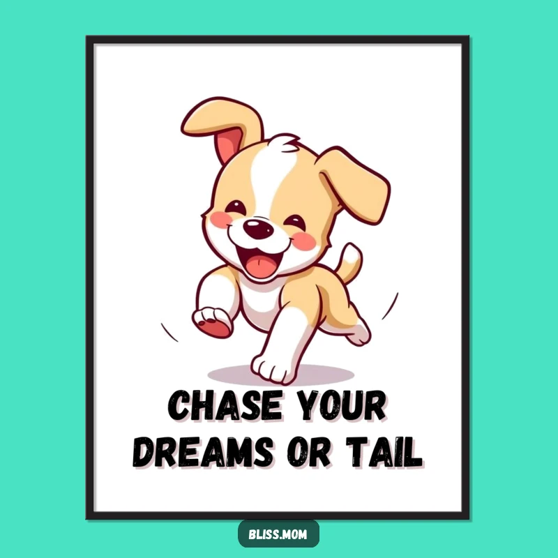 Playful Free Printable Puppy Wall Art - Tail Chasing Joy Downloadable Decor
