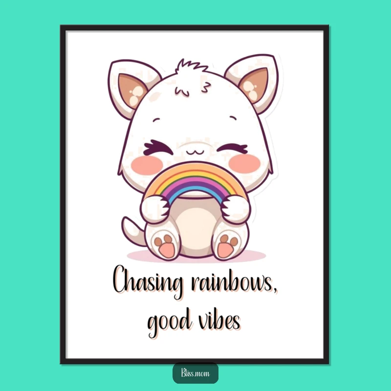 Free Printable Wall Art: Winking Animal Rainbow, Funny Downloadable Decor