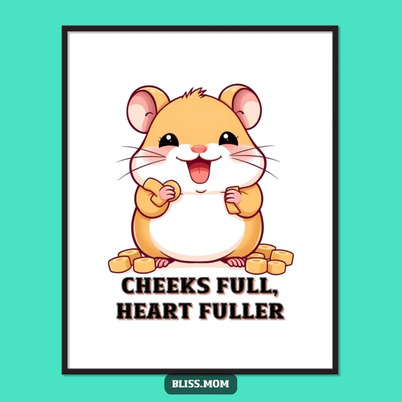 Free Printable Hamster Wall Art: Funny Treat Hamster downloadable gift!