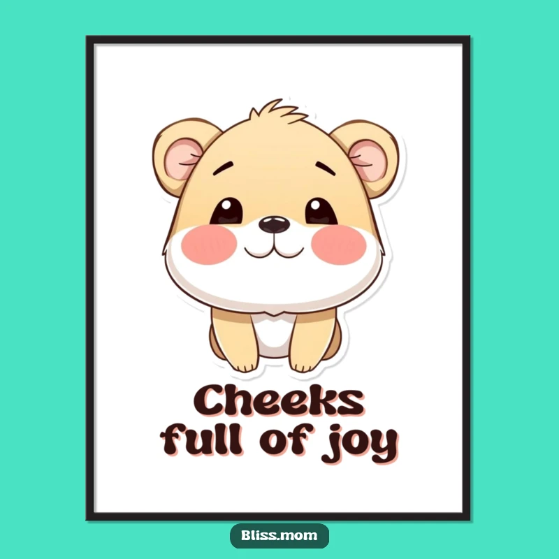 Funny Free Printable Wall Art: Happy Puffy Cheeks Animal Decor
