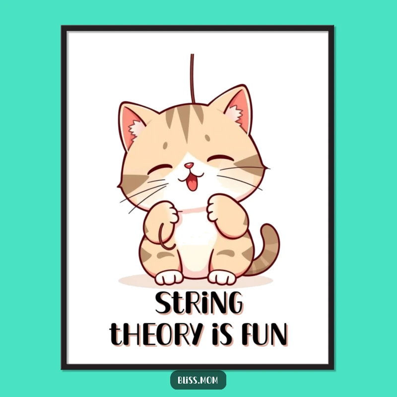 Free Printable Cat Mom Wall Art: Playful Batting, String Chase Downloadable Decor
