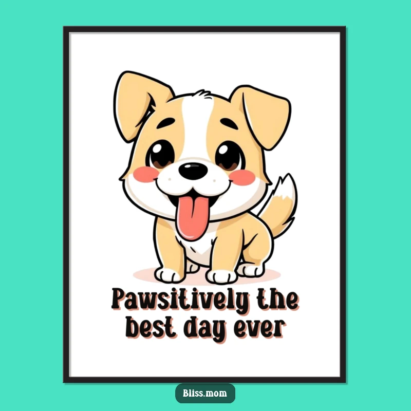 Free Printable Dog Wall Art: Funny Wagging Tail Pup Home Decor Downloadable!