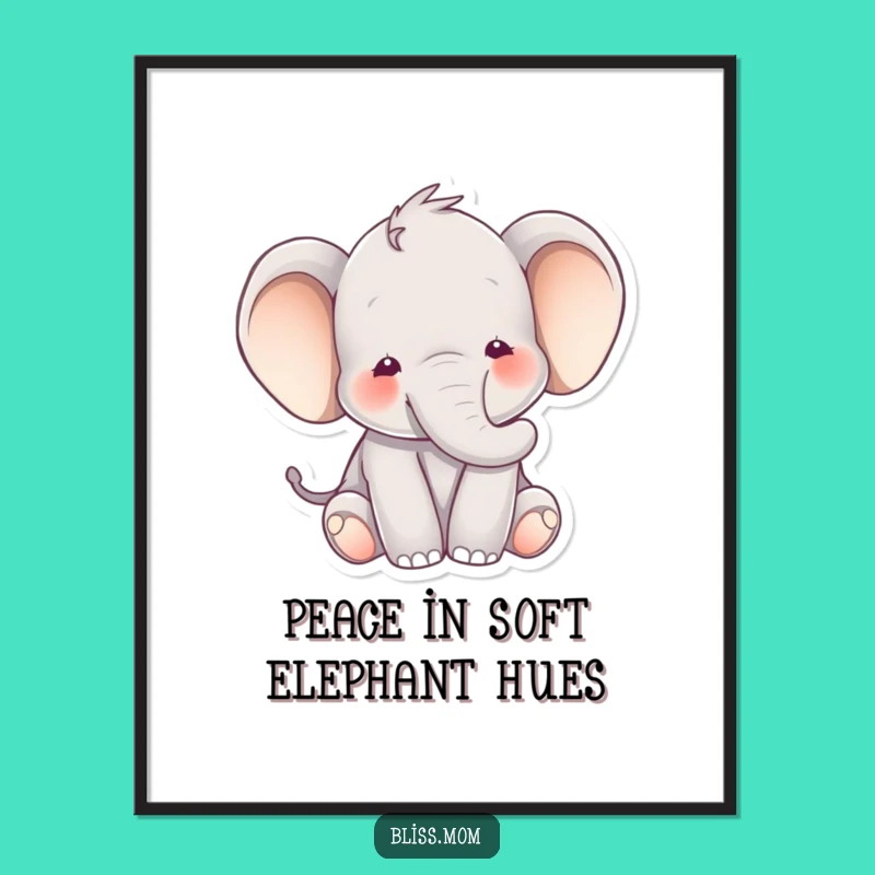Free Printable Elephant Peace Art: Funny Humorous Downloadable Digital Art for a Calm Space