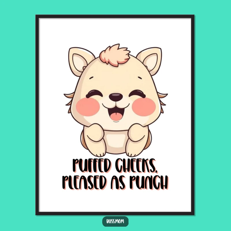 Free Printable Happy Cheeks Animal Art: Funny Downloadable Decor for Joyful Vibes