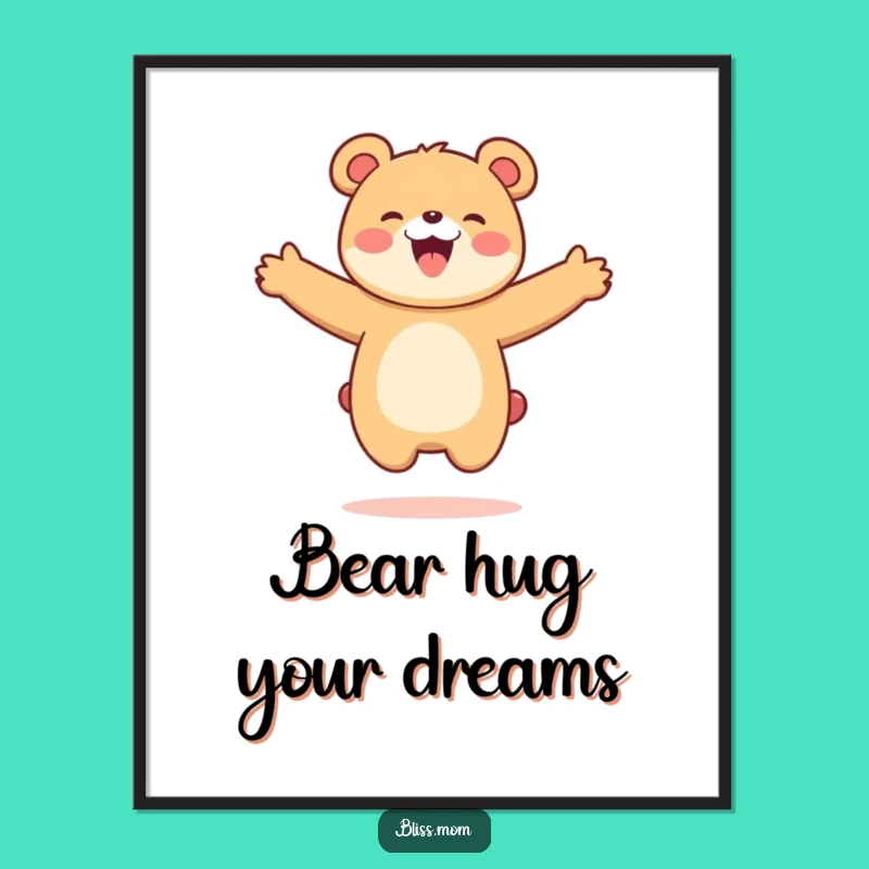 Free Printable Kawaii Bear Mom Wall Art - Funny Downloadable Home Decor