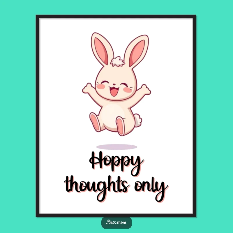 Free Printable Kawaii Mama Bunny Wall Art - Bouncing Joyful Downloadable Decor