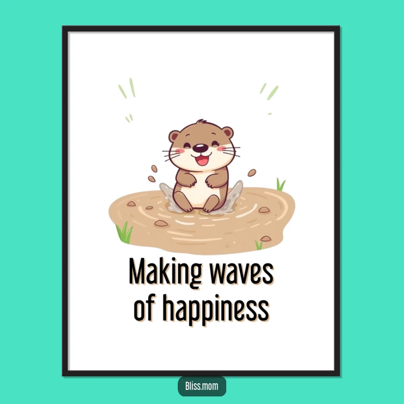 Free Printable Otter Wall Art: Funny Sliding Otter Downloadable Decor for Playful Spaces