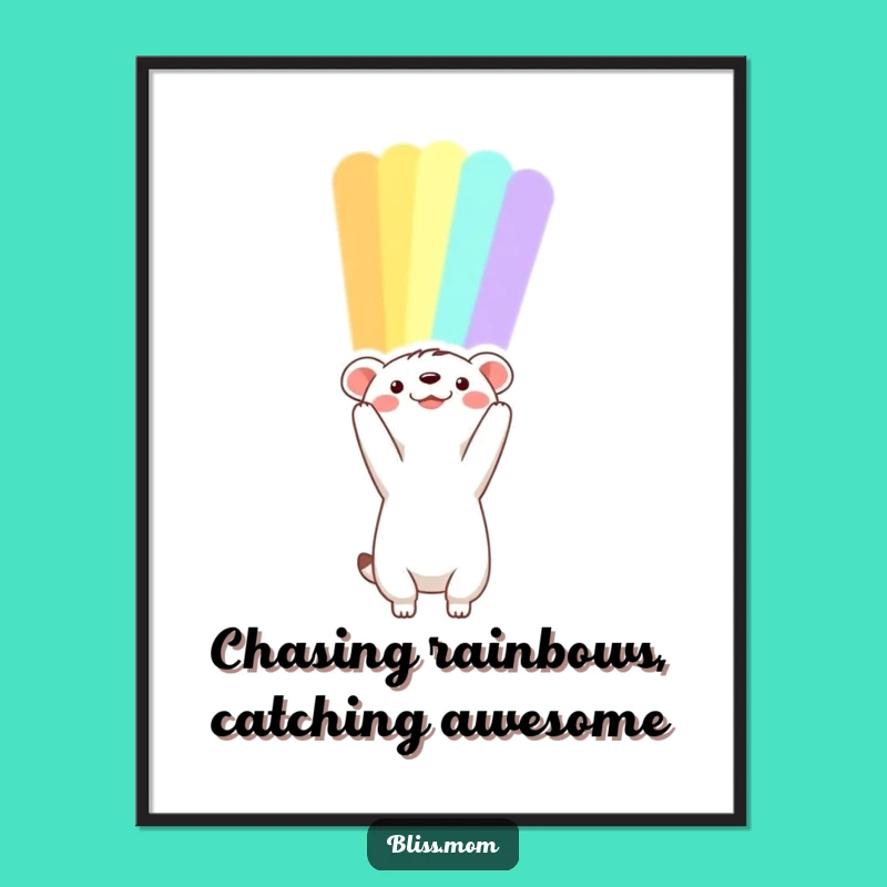 Free Printable Rainbow Reach Animal Art: Funny Downloadable Decor with Hope