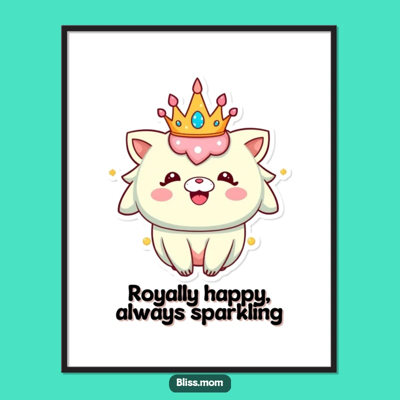 Free Printable Wall Art: Happy Crown Creature Art, LOL Download!