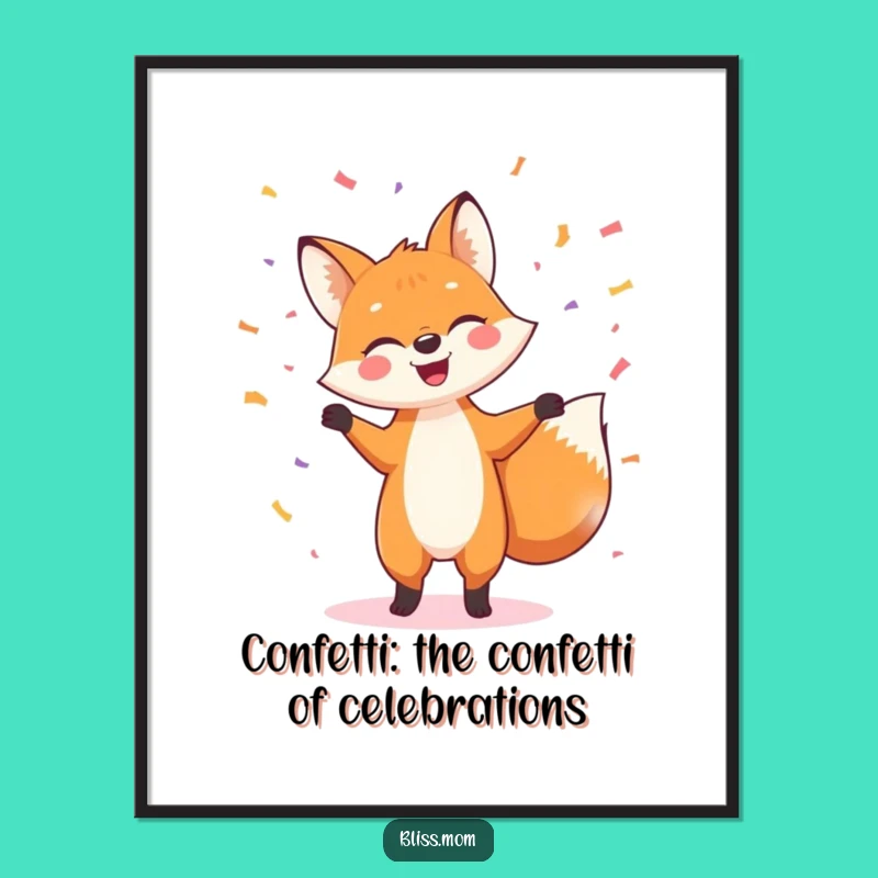 Funny Free Printable Fox Wall Art: Dancing Celebration Downloadable Gift!