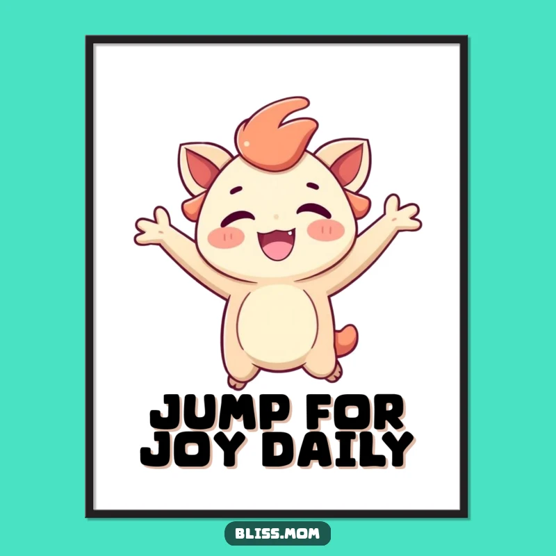 Funny Free Printable Wall Art: Jumping Creature Decor, Energetic Downloadable Art for a Lively Space