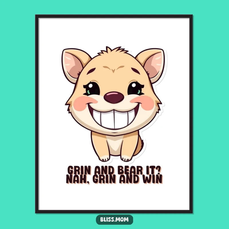 Free Printable Wall Art: Glowing Grinning Animal, Downloadable Art for a Cheerful, Happy Home