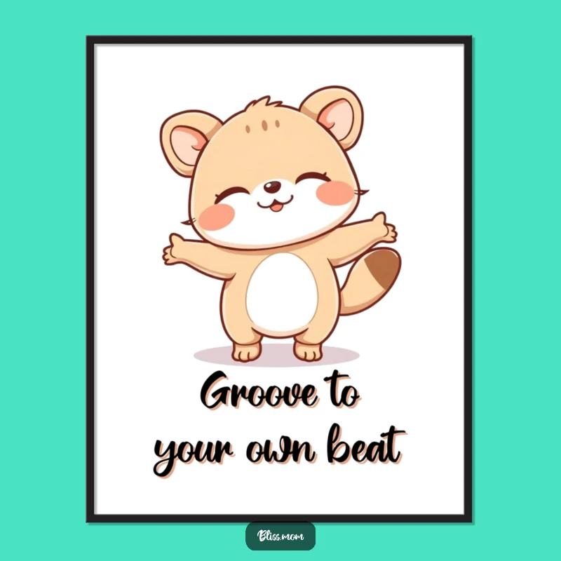 Funny Free Printable Wall Art: Happy Dance Animal Decor