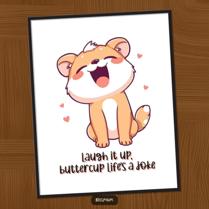 Funny Free Printable Wall Art of an animal throwing its head back in pure, unadulterated laughter