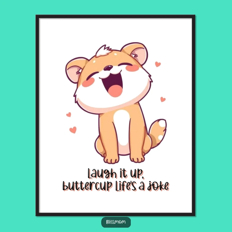 Free Printable Wall Art: Joyous Laughing Animal, Funny Downloadable Art for a Cheerful Home
