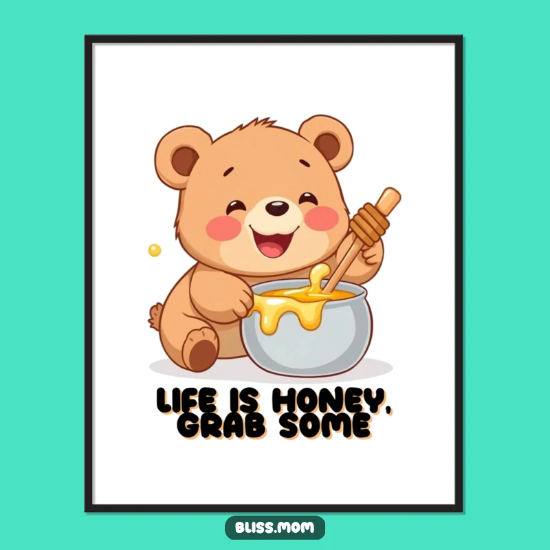 Free Printable Bear Wall Art: Sweet Honey Cub Delight Home Decor Downloadable!