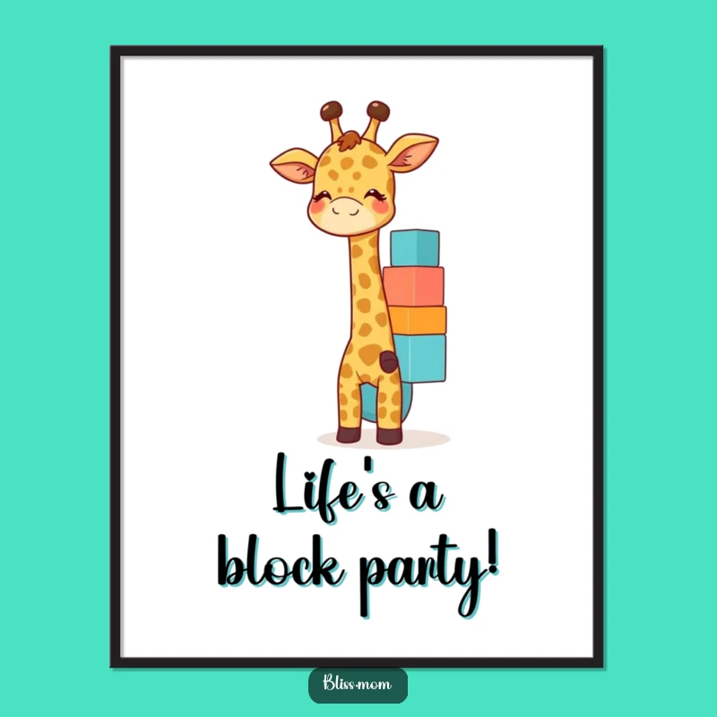 Free Printable Giraffe Mom Art - Funny Downloadable Wall Decor for Playful Spaces