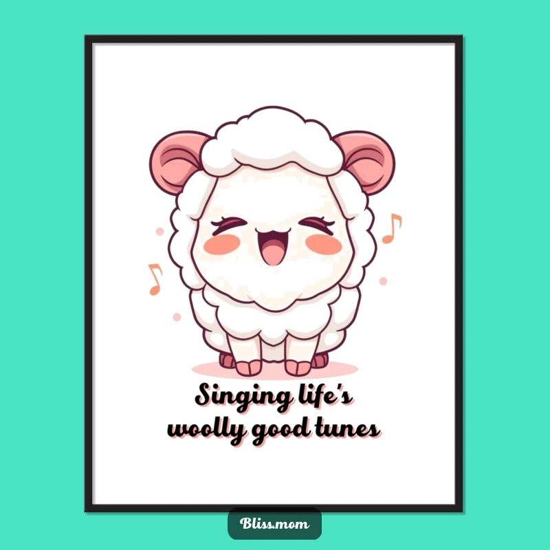 Free Printable Wall Art: Funny Sheep Mom Singing - Whimsical Downloadable Decor