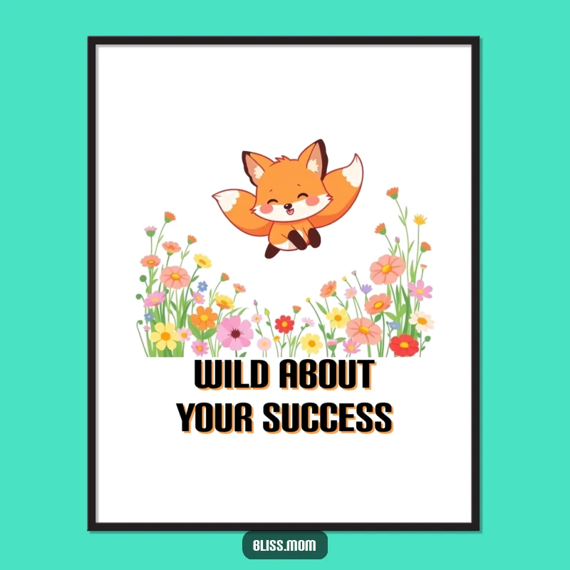 Free Printable Fox Wall Art: Funny Leaping Fox Downloadable Decor for Whimsical Spaces