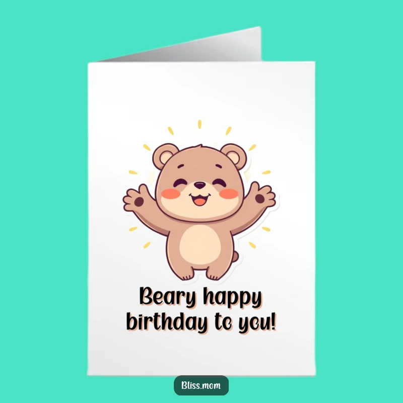 Free Printable Bear Hug Aura Birthday Card: Joyful DIY Digital Gift for a Warm Celebration