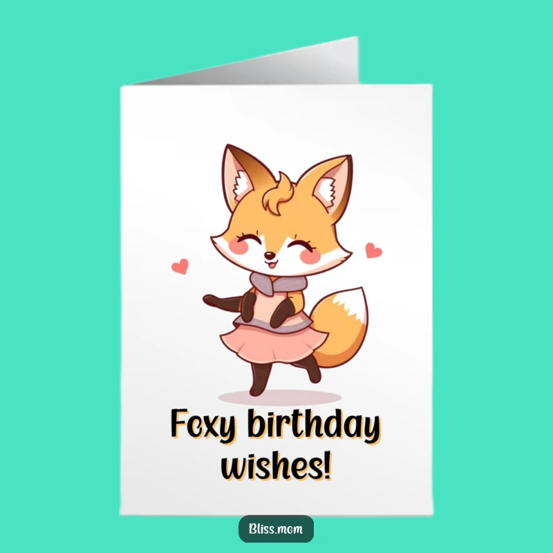 Free Printable Kawaii Fox Mom Birthday Card - Funny Downloadable Gift
