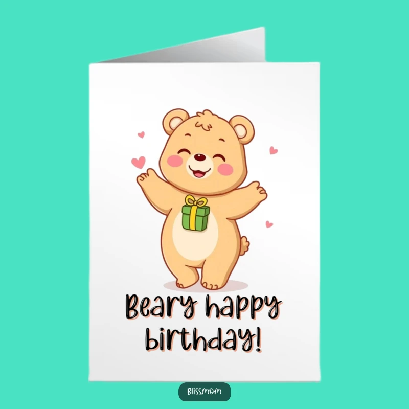 Free Printable Birthday Card: Funny Bear Mom Dance, Perfect DIY Downloadable Gift