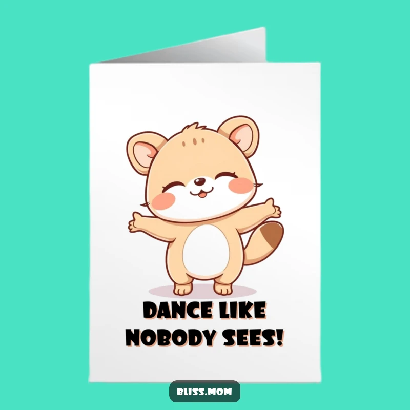 Free Printable Birthday Card: Happy Dance Animal, Joyful Downloadable