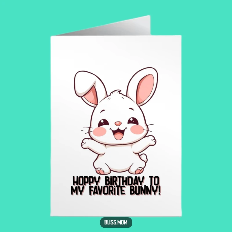 Free Printable Bunny Birthday Card: Funny Bouncing Bunny downloadable gift!