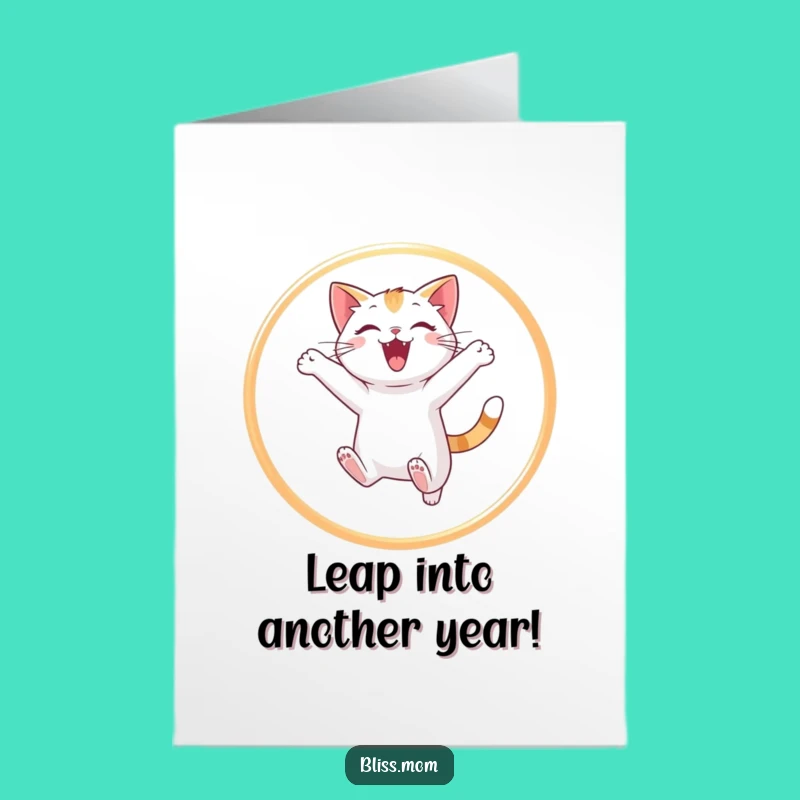 Free Printable Cat Hoop Jump Birthday Card: Funny DIY Digital Gift for Cat Lovers