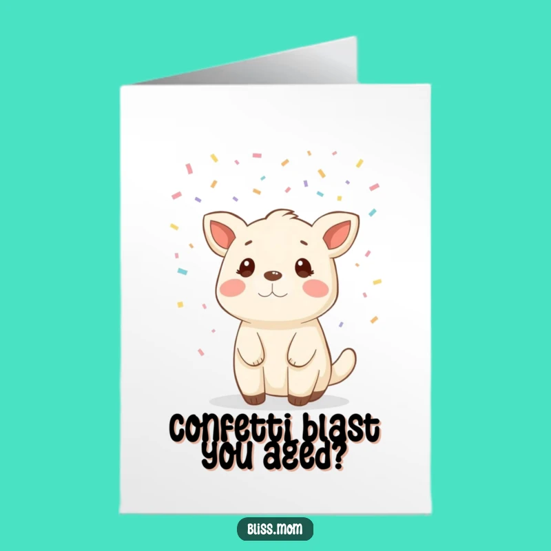 Free Printable Confetti Animal Birthday Card: Funny Downloadable Gift for Laughs