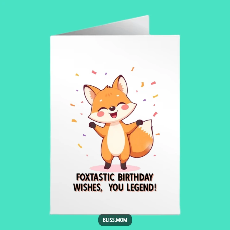Free Printable Fox Birthday Card: Funny Dancing Fox Downloadable Gift!